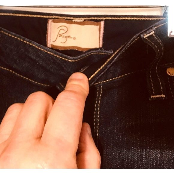 Paige Canyon Boot Cut Jeans Women's Size 28 Mid Rise Dark Wash Stretch - Picture 3 of 6